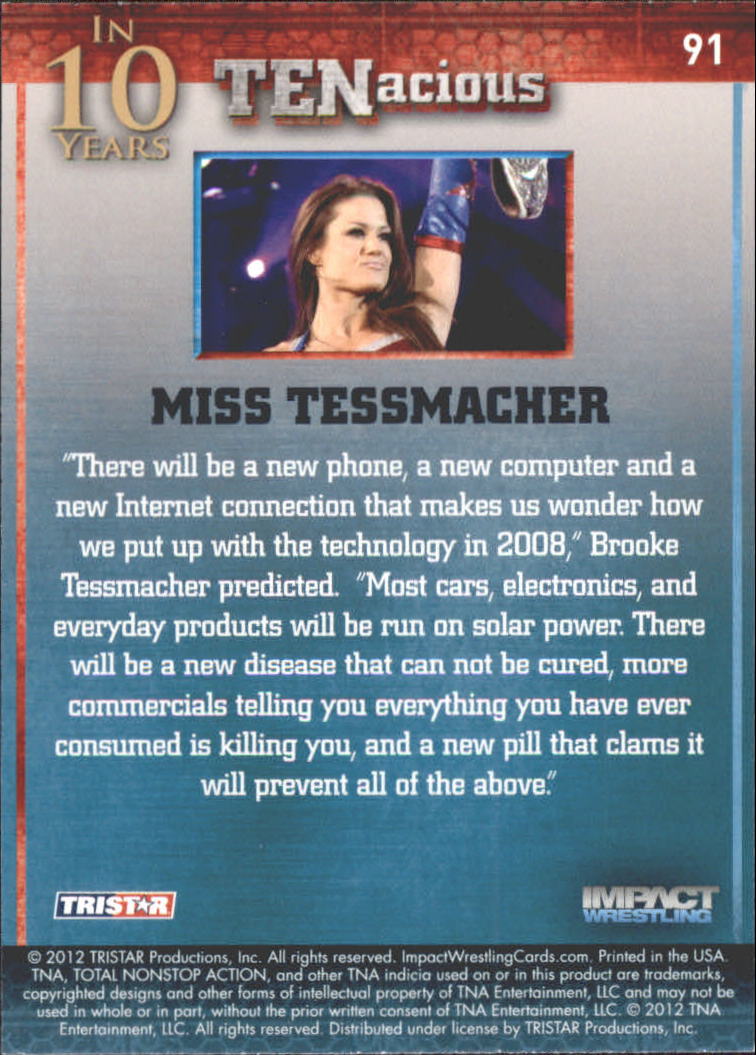 2012 TRISTAR TNA Impact TENacious Wrestling Card Pick - Picture 163 of 179