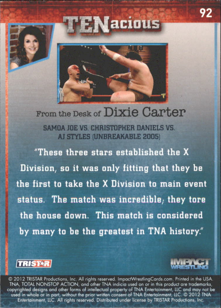 2012 TRISTAR TNA Impact TENacious Wrestling Card Pick - Picture 165 of 179