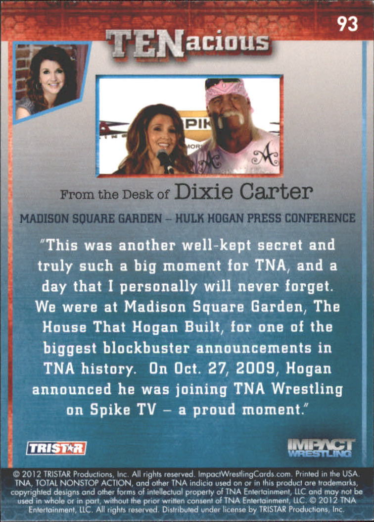 2012 TRISTAR TNA Impact TENacious Wrestling Card Pick - Picture 167 of 179