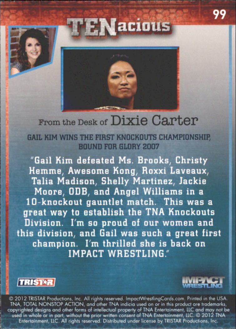 2012 TRISTAR TNA Impact TENacious Wrestling Card Pick - Picture 179 of 179