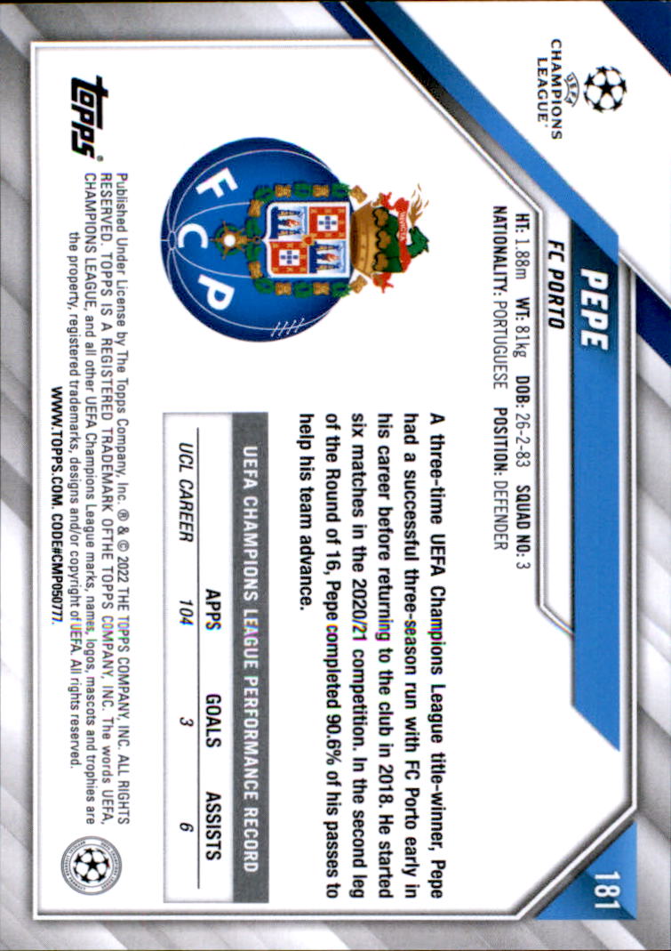 2021-22 Topps UEFA Champions League Soccer Card Pick