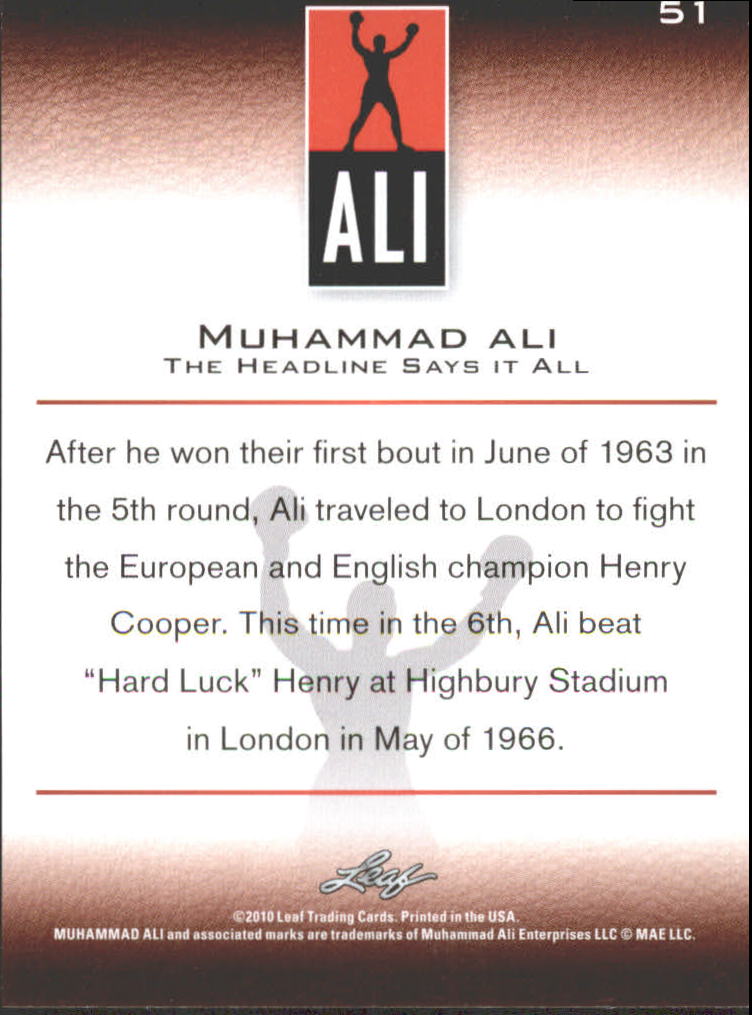 2011 Leaf Muhammad Ali Boxing Card Pick - Picture 19 of 53