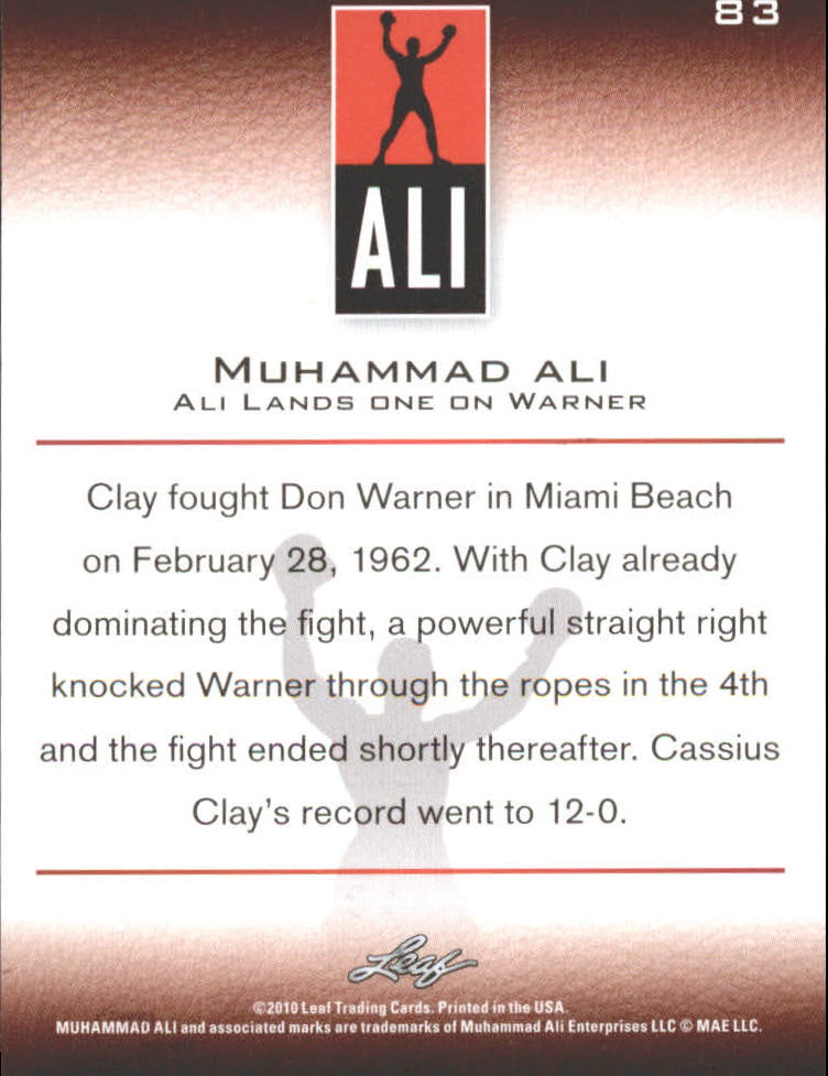 2011 Leaf Muhammad Ali Boxing Card Pick - Picture 39 of 53