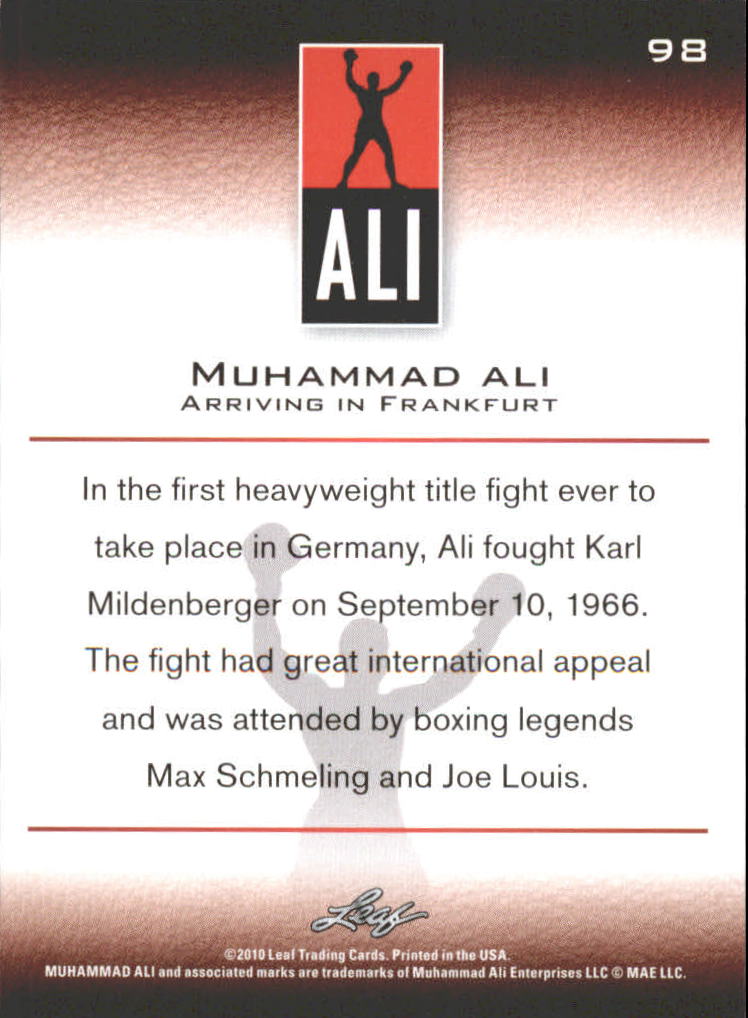 2011 Leaf Muhammad Ali Boxing Card Pick - Picture 51 of 53