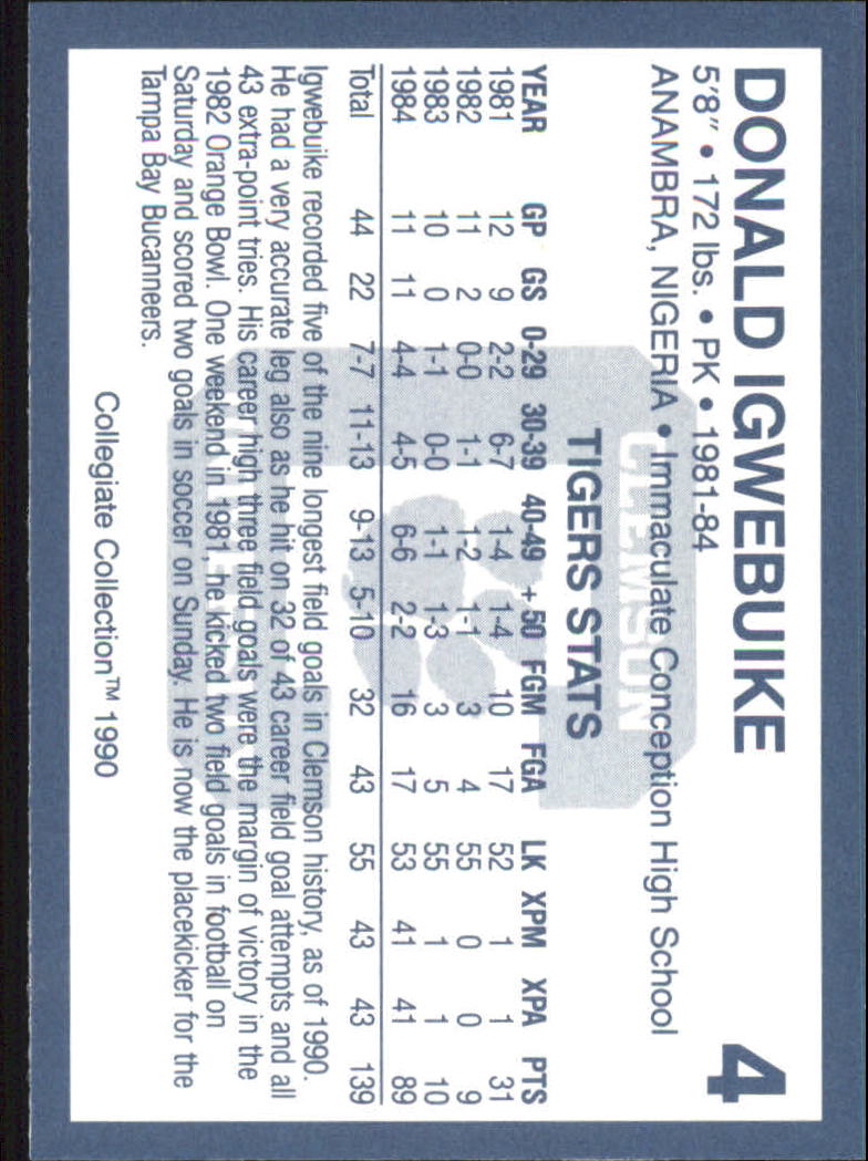 A9504- 1990-91 Clemson Collegiate Collection 1-200 -You Pick- 15+ FREE US SHIP - Picture 9 of 395