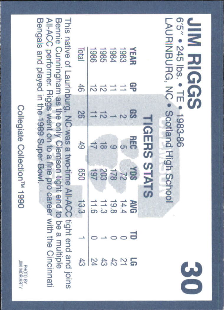 A9504- 1990-91 Clemson Collegiate Collection 1-200 -You Pick- 15+ FREE US SHIP - Picture 59 of 395