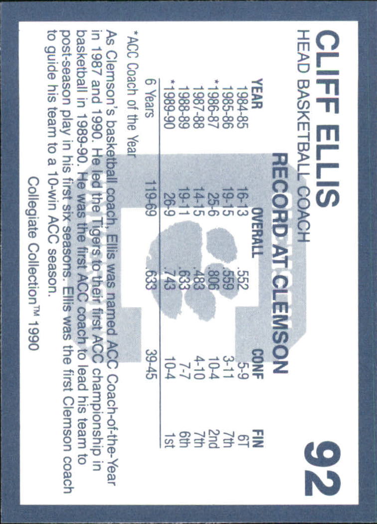 A9504- 1990-91 Clemson Collegiate Collection 1-200 -You Pick- 15+ FREE US SHIP - Picture 181 of 395