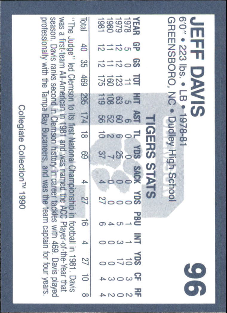 A9504- 1990-91 Clemson Collegiate Collection 1-200 -You Pick- 15+ FREE US SHIP - Picture 189 of 395