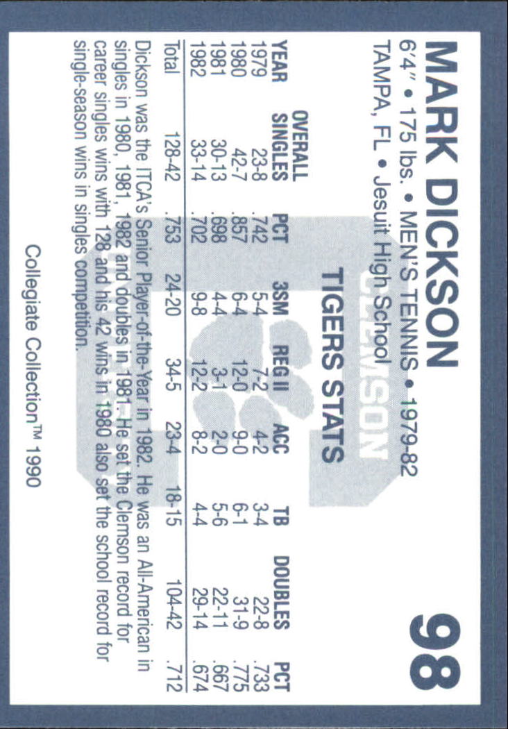 A9504- 1990-91 Clemson Collegiate Collection 1-200 -You Pick- 15+ FREE US SHIP - Picture 193 of 395