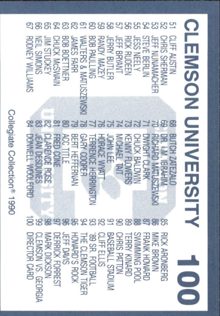 A9504- 1990-91 Clemson Collegiate Collection 1-200 -You Pick- 15+ FREE US SHIP - Picture 197 of 395
