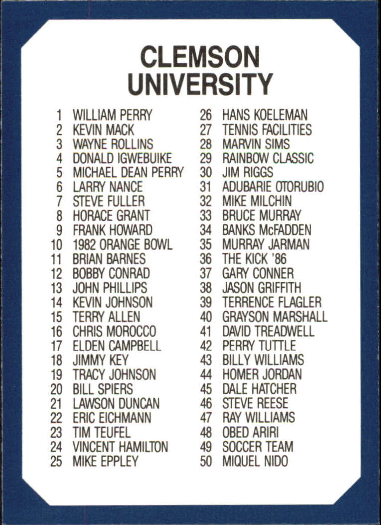 A9504- 1990-91 Clemson Collegiate Collection 1-200 -You Pick- 15+ FREE US SHIP - Picture 196 of 395