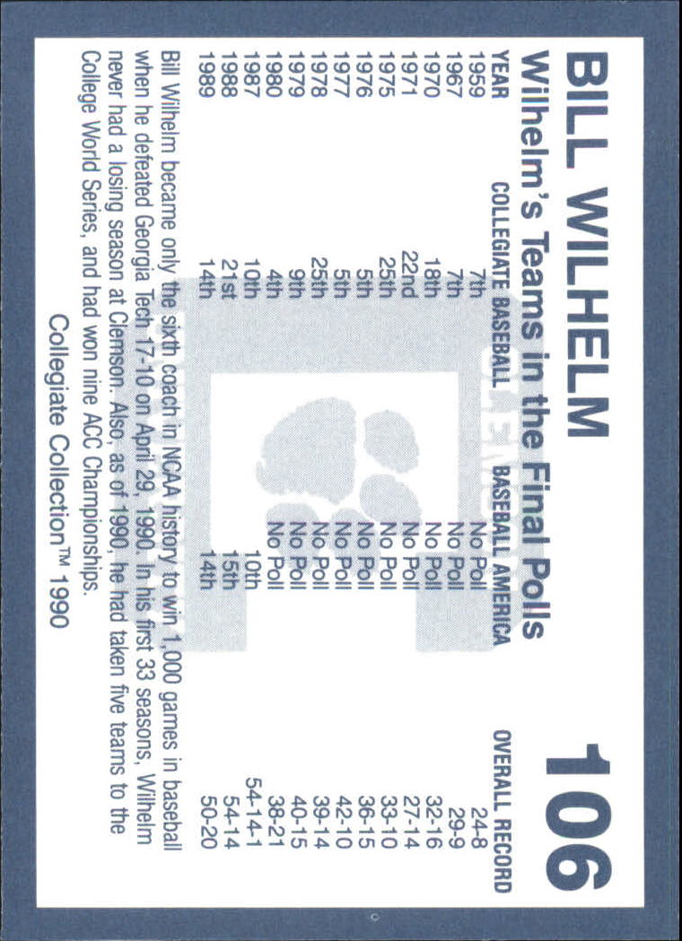 A9504- 1990-91 Clemson Collegiate Collection 1-200 -You Pick- 15+ FREE US SHIP - Picture 209 of 395