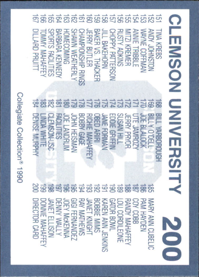 A9504- 1990-91 Clemson Collegiate Collection 1-200 -You Pick- 15+ FREE US SHIP - Picture 395 of 395