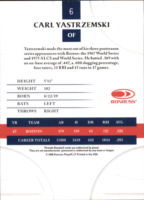 2008 Donruss Threads Baseball "Main Set" Cards #1 to #148 - Picture 13 of 196