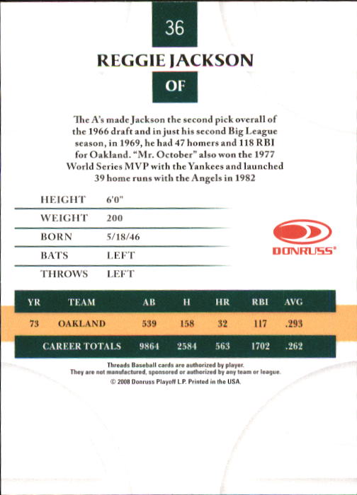 2008 Donruss Threads Baseball "Main Set" Cards #1 to #148 - Picture 69 of 196