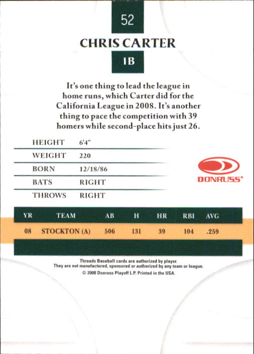 2008 Donruss Threads Baseball "Main Set" Cards #1 to #148 - Picture 99 of 196