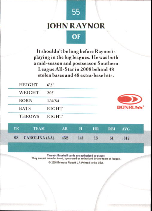 2008 Donruss Threads Baseball "Main Set" Cards #1 to #148 - Picture 105 of 196