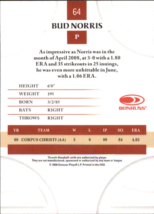 2008 Donruss Threads Baseball "Main Set" Cards #1 to #148 - Picture 123 of 196
