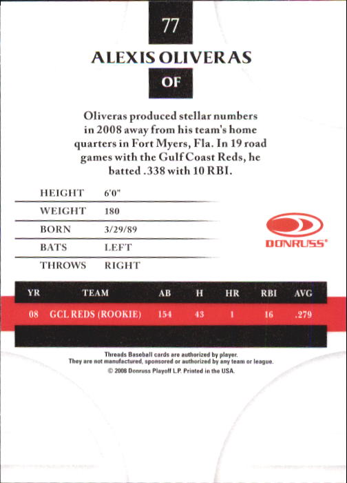 2008 Donruss Threads Baseball "Main Set" Cards #1 to #148 - Picture 149 of 196