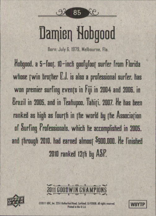 2011 Upper Deck Goodwin Champions Trading Card Pick - Picture 150 of 357