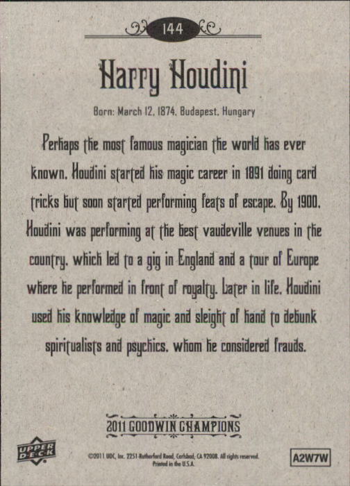 2011 Upper Deck Goodwin Champions Trading Card Pick - Picture 258 of 357