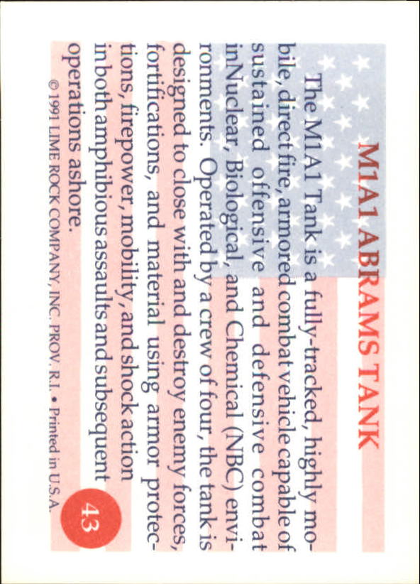 B0489- 1991 Heroes of the Persian Gulf Cards 1-110 -You Pick- 10+ FREE US SHIP - Picture 87 of 221