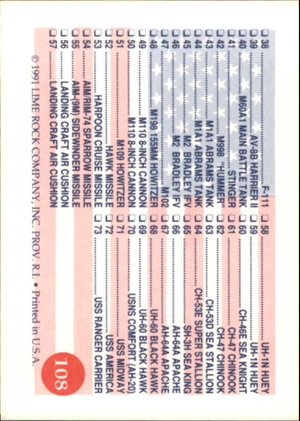 B0489- 1991 Heroes of the Persian Gulf Cards 1-110 -You Pick- 10+ FREE US SHIP - Picture 217 of 221