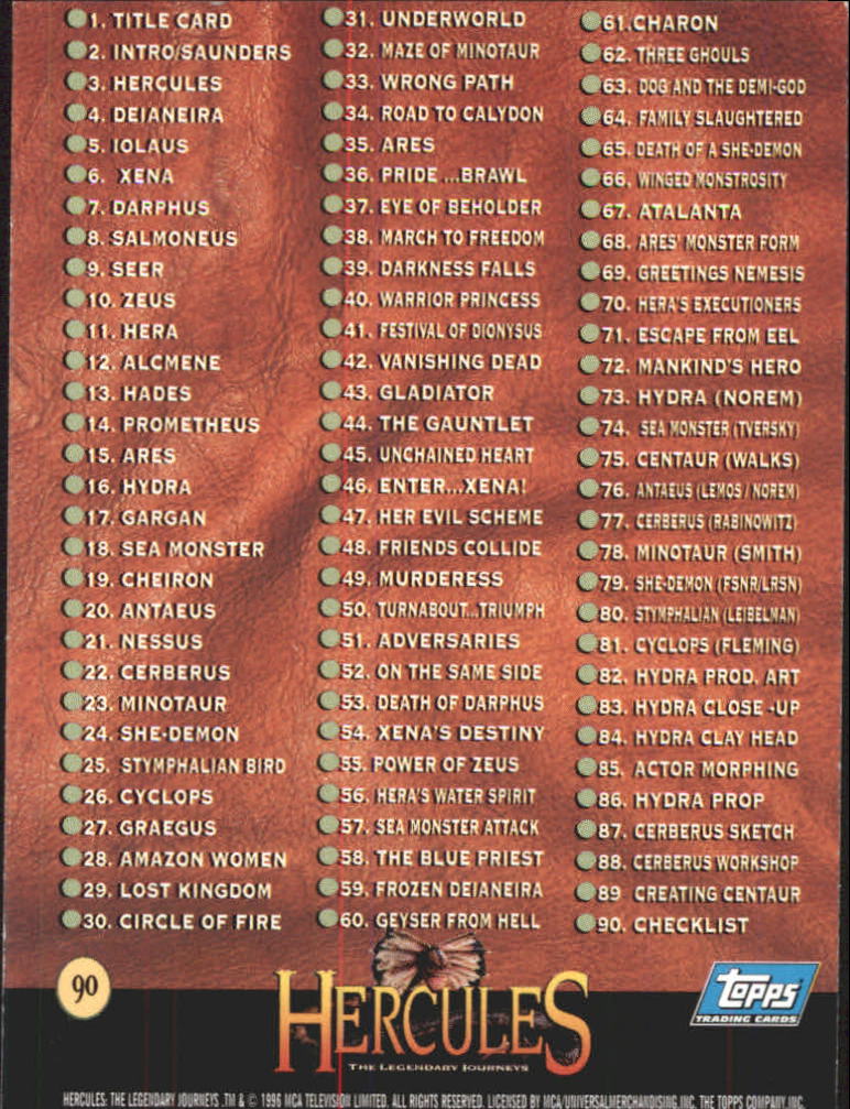 B2276- 1996 Hercules The Legendary Journeys 1-90 -You Pick- 15+ FREE US SHIP - Picture 145 of 145