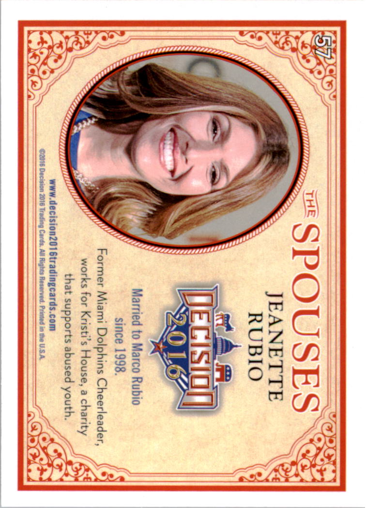 Decision 2016 JANET HUCKABEE SPOUSES Card #56 Sarah Huckabee Sanders NM 