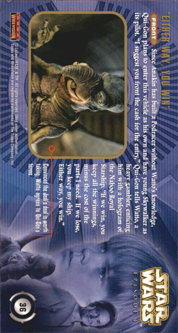 B0310- 1999 Star Wars Episode One Widevision Cards -You Pick- 15+ DARMOWA WYSYŁKA Z USA - Zdjęcie 73 z 161
