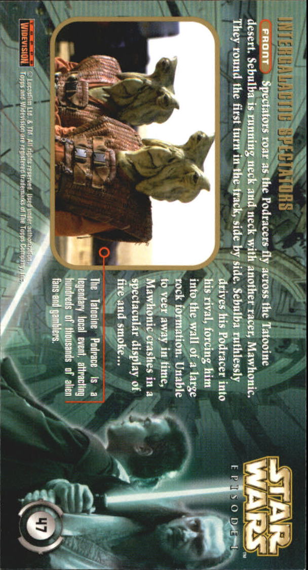 B0310- 1999 Star Wars Episode One Widevision Cards -You Pick- 15+ DARMOWA WYSYŁKA Z USA - Zdjęcie 95 z 161