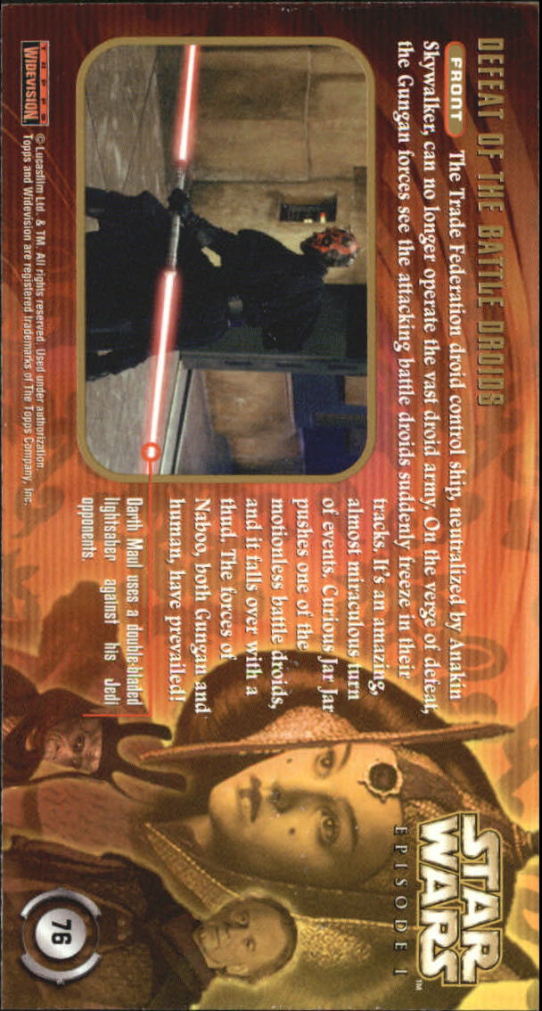 B0310- 1999 Star Wars Episode One Widevision Cards -You Pick- 15+ DARMOWA WYSYŁKA Z USA - Zdjęcie 153 z 161
