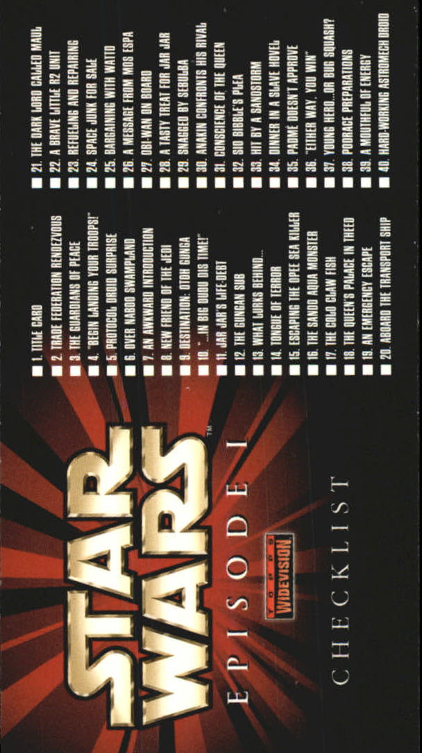 B0310- 1999 Star Wars Episode One Widevision Cards -You Pick- 15+ DARMOWA WYSYŁKA Z USA - Zdjęcie 160 z 161