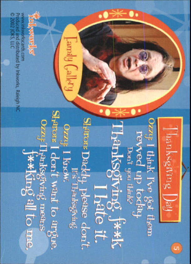 A7887- 2002 The Osbournes Season One Card #s 1-72 -You Pick- 10+ 