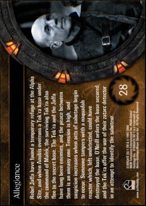 Stargate Staffel sechs hinter den Kulissen Card B7 