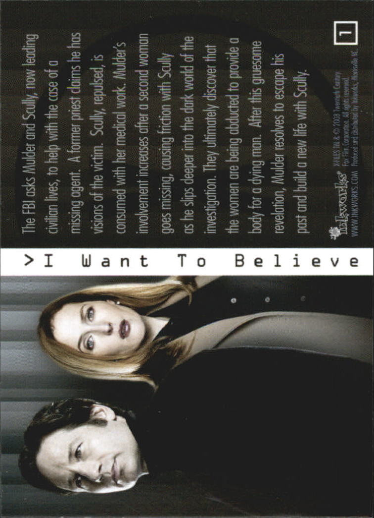 A5636- 2008 X-Files I Want to Believe Card #s 1-72 -You Pick- 15+ FREE US SHIP - Picture 3 of 133