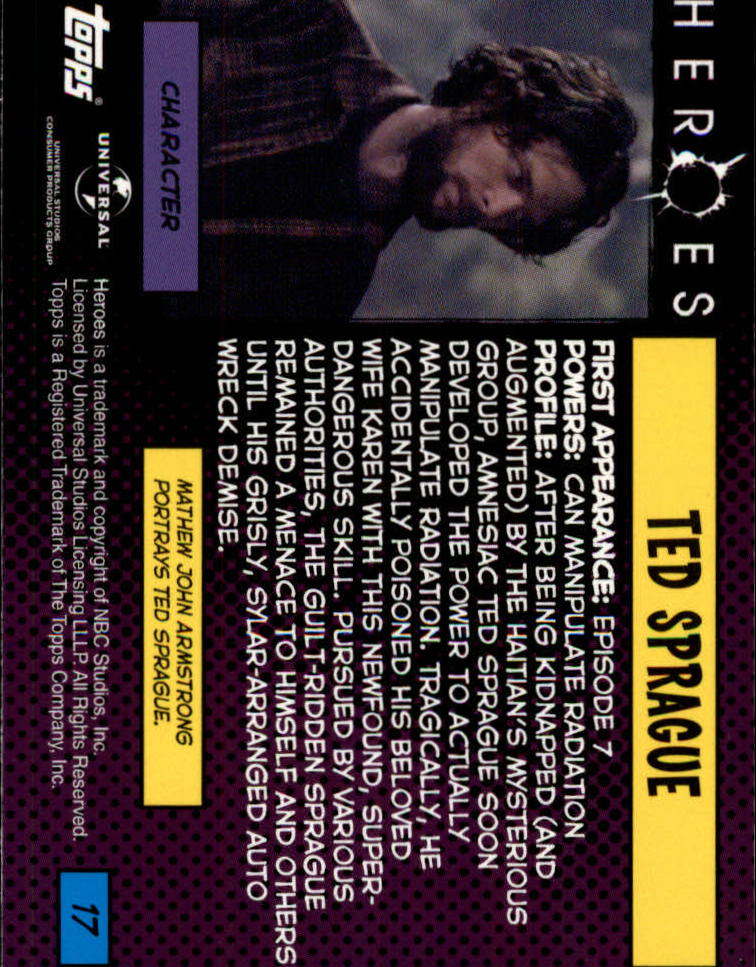 Gabriel Sylar #8 Heroes 2008 Topps Trading Card 