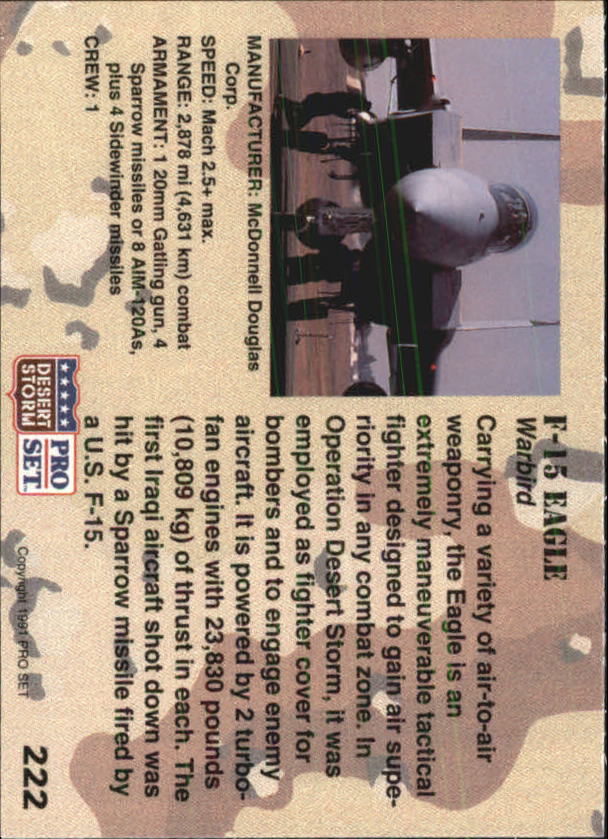 A8191- 1991 Desert Storm Pro Set Card #s 1-250 -You Pick- 10+ FREE US SHIP - Picture 387 of 439