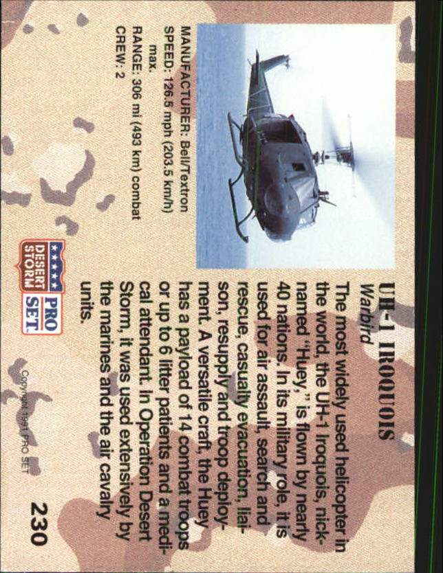 A8191- 1991 Desert Storm Pro Set Card #s 1-250 -You Pick- 10+ FREE US SHIP - Picture 401 of 439