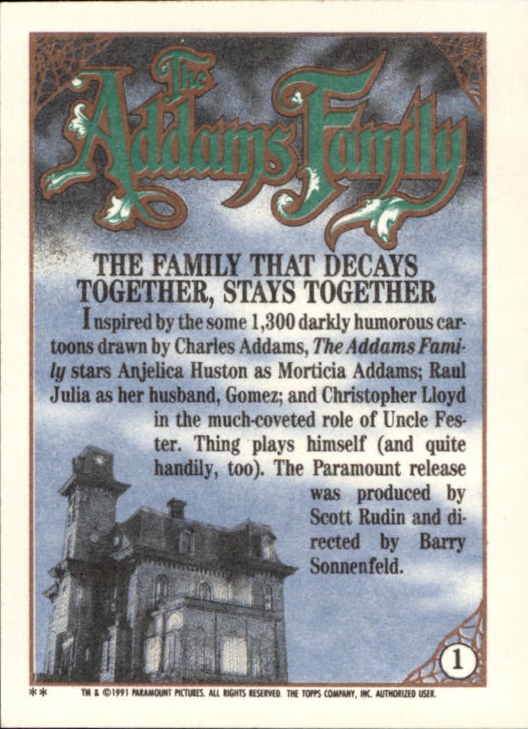 B2070- 1991 The Addams Family Cards 1-99 +Stickers -You Pick- 15+ FREE US SHIP - Picture 3 of 185