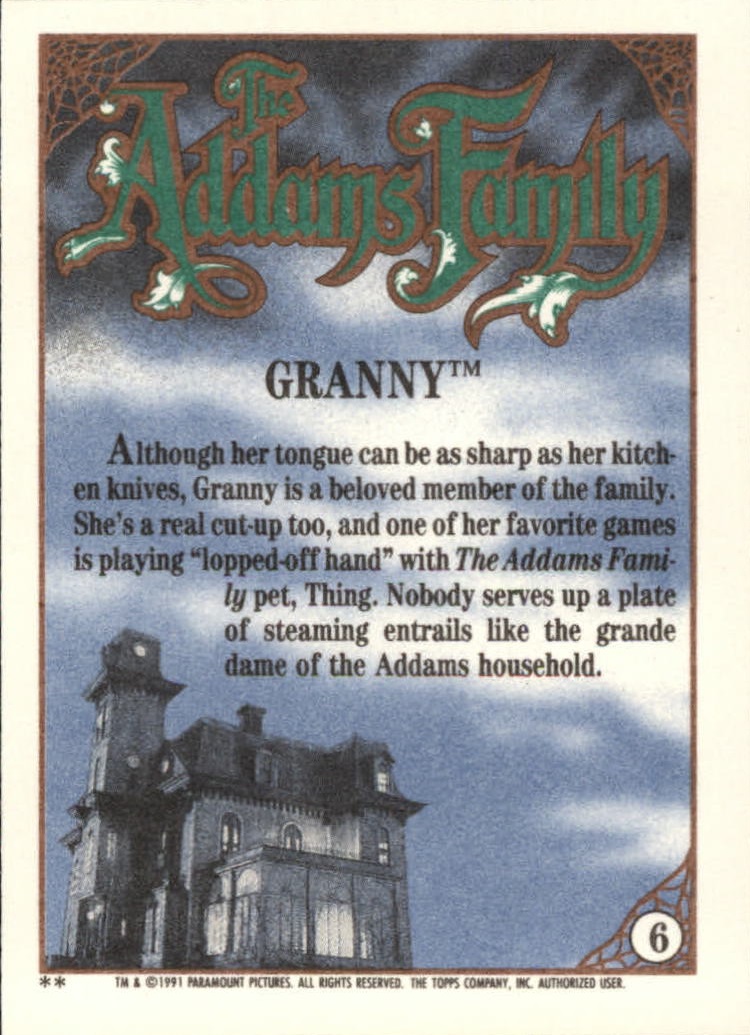B2070- 1991 The Addams Family Cards 1-99 +Stickers -You Pick- 15+ FREE US SHIP - Picture 11 of 185
