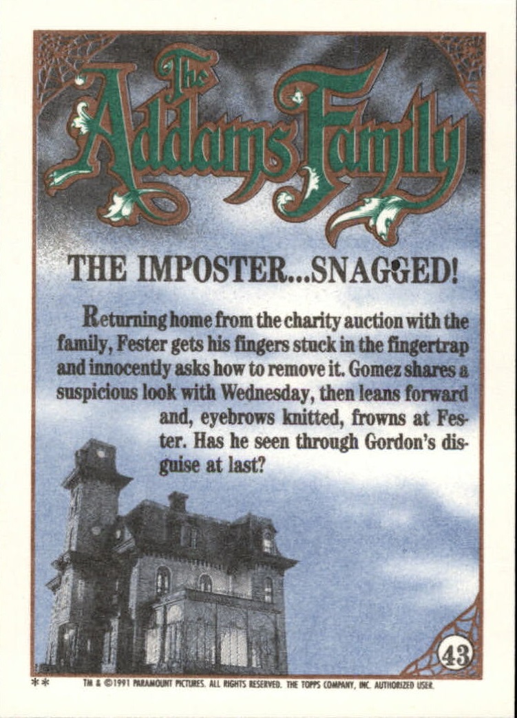 B2070- 1991 The Addams Family Cards 1-99 +Stickers -You Pick- 15+ FREE US SHIP - Picture 79 of 185
