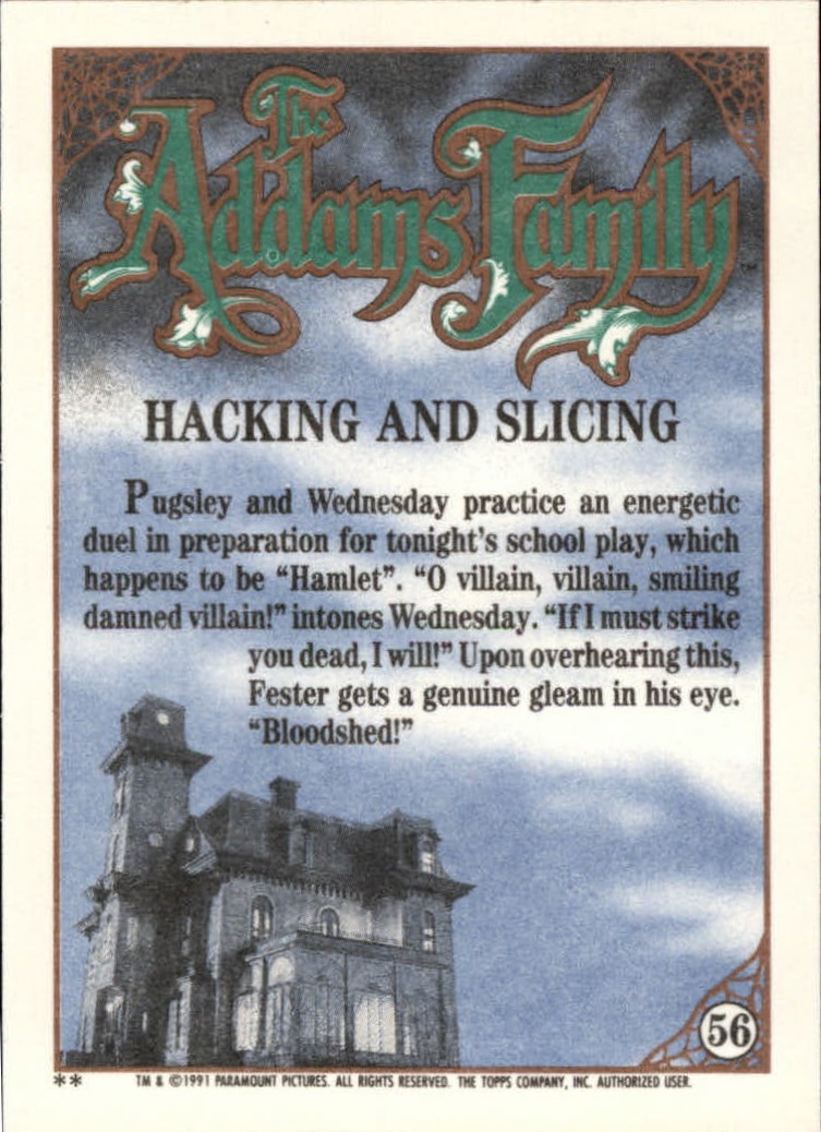 B2070- 1991 The Addams Family Cards 1-99 +Stickers -You Pick- 15+ FREE US SHIP - Picture 105 of 185