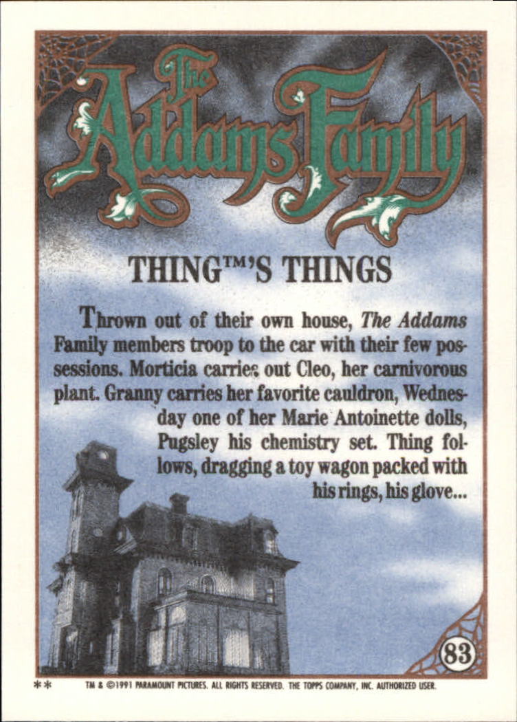 B2070- 1991 The Addams Family Cards 1-99 +Stickers -You Pick- 15+ FREE US SHIP - Picture 151 of 185