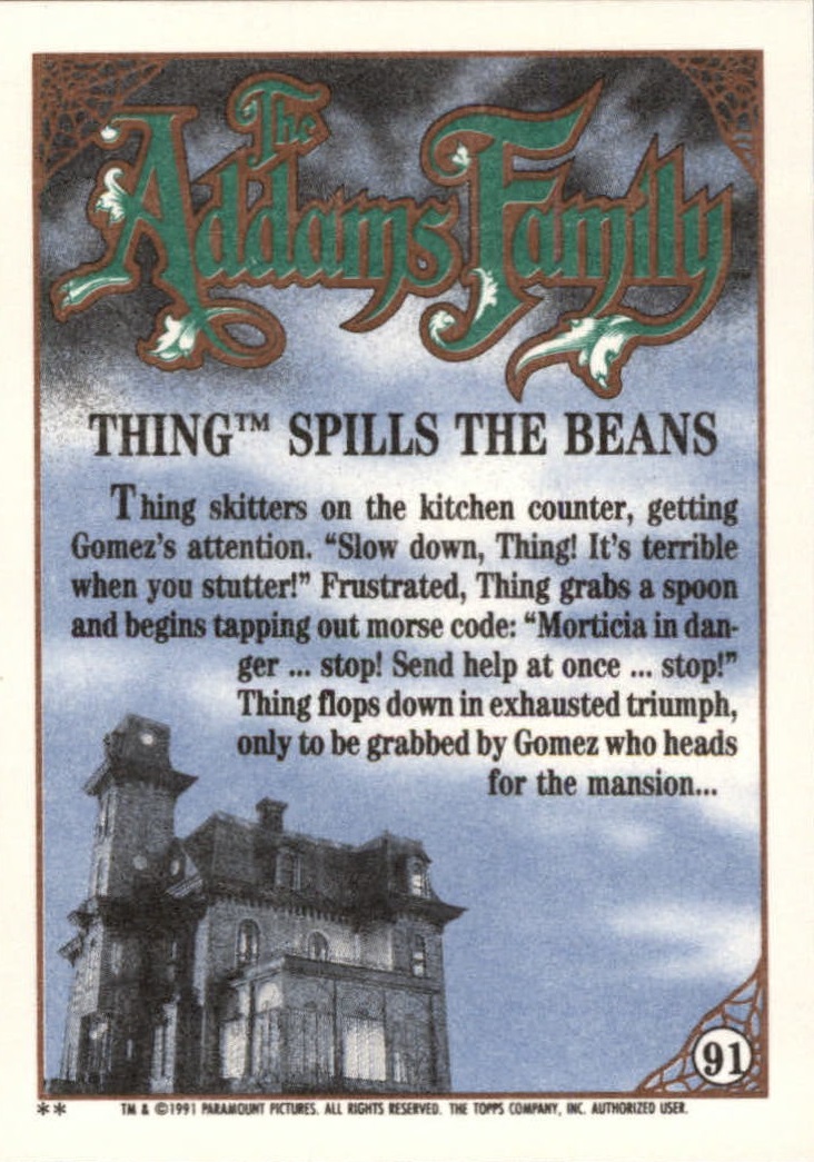 B2070- 1991 The Addams Family Cards 1-99 +Stickers -You Pick- 15+ FREE US SHIP - Picture 167 of 185
