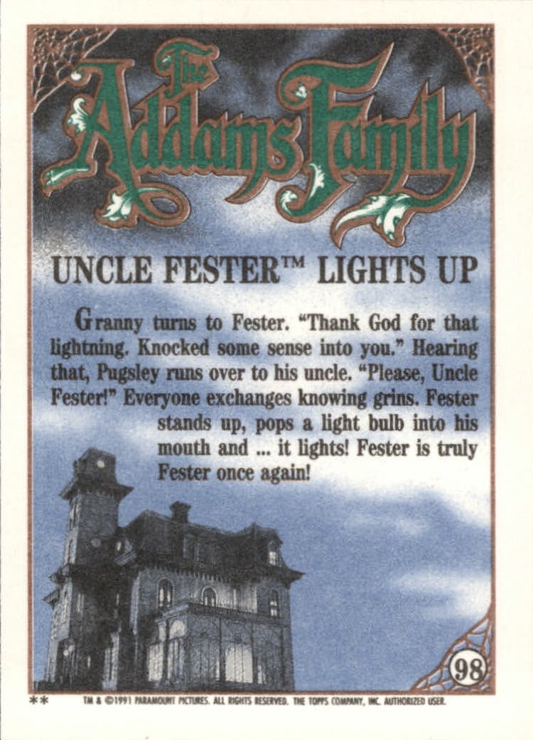 B2070- 1991 The Addams Family Cards 1-99 +Stickers -You Pick- 15+ FREE US SHIP - Picture 181 of 185