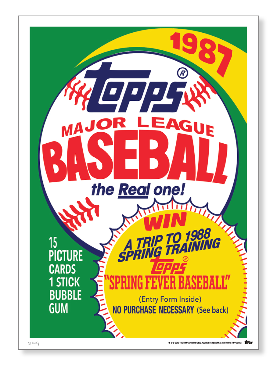 Topps adds vintage baseball card wrappers to its wall art offerings