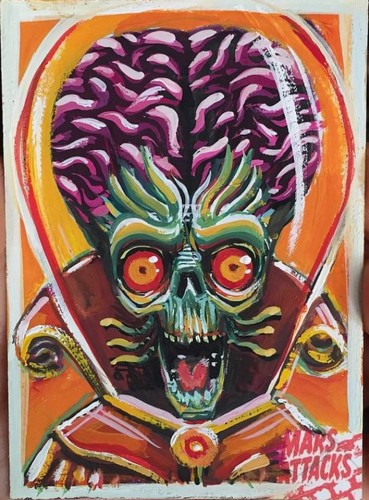 Mars Attacks The Revenge Green Base Card #29 Terror in the Toy Aisle