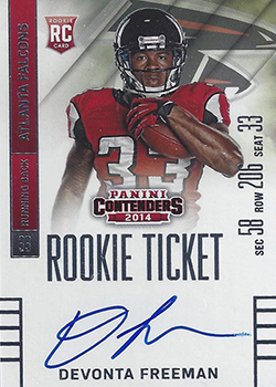 Devonta Freeman 2014 CONTENDERS ROOKIE TICKET AUTO