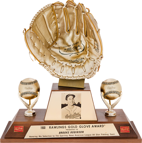 1961 Gold Glove Award from The Brooks Robinson Collection., Lot #12553
